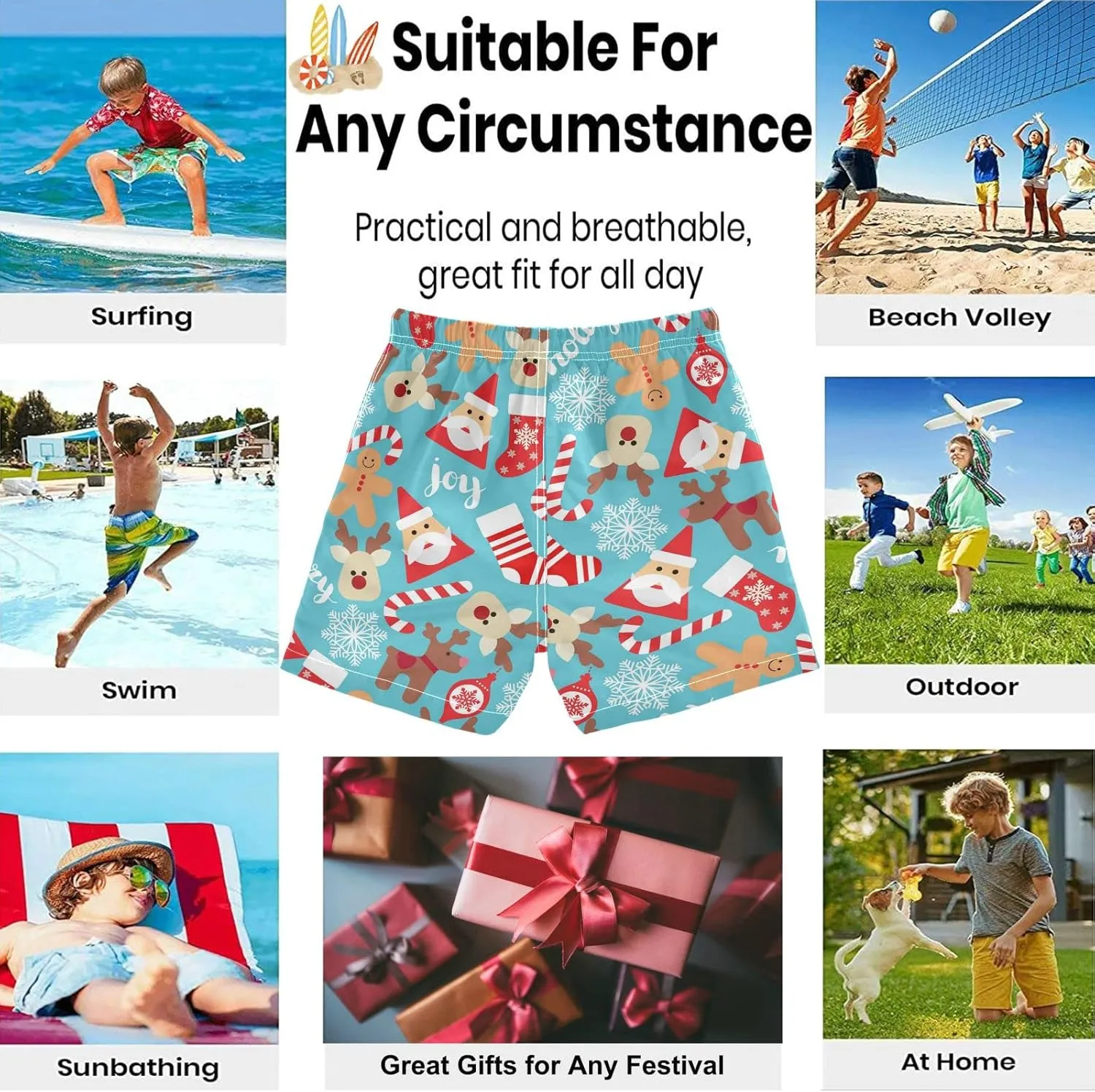 visesunny Boys Toddler Swim Trunks Boy Bathing Suit Beachwear Sports Baby Kids Board Shorts for All Season