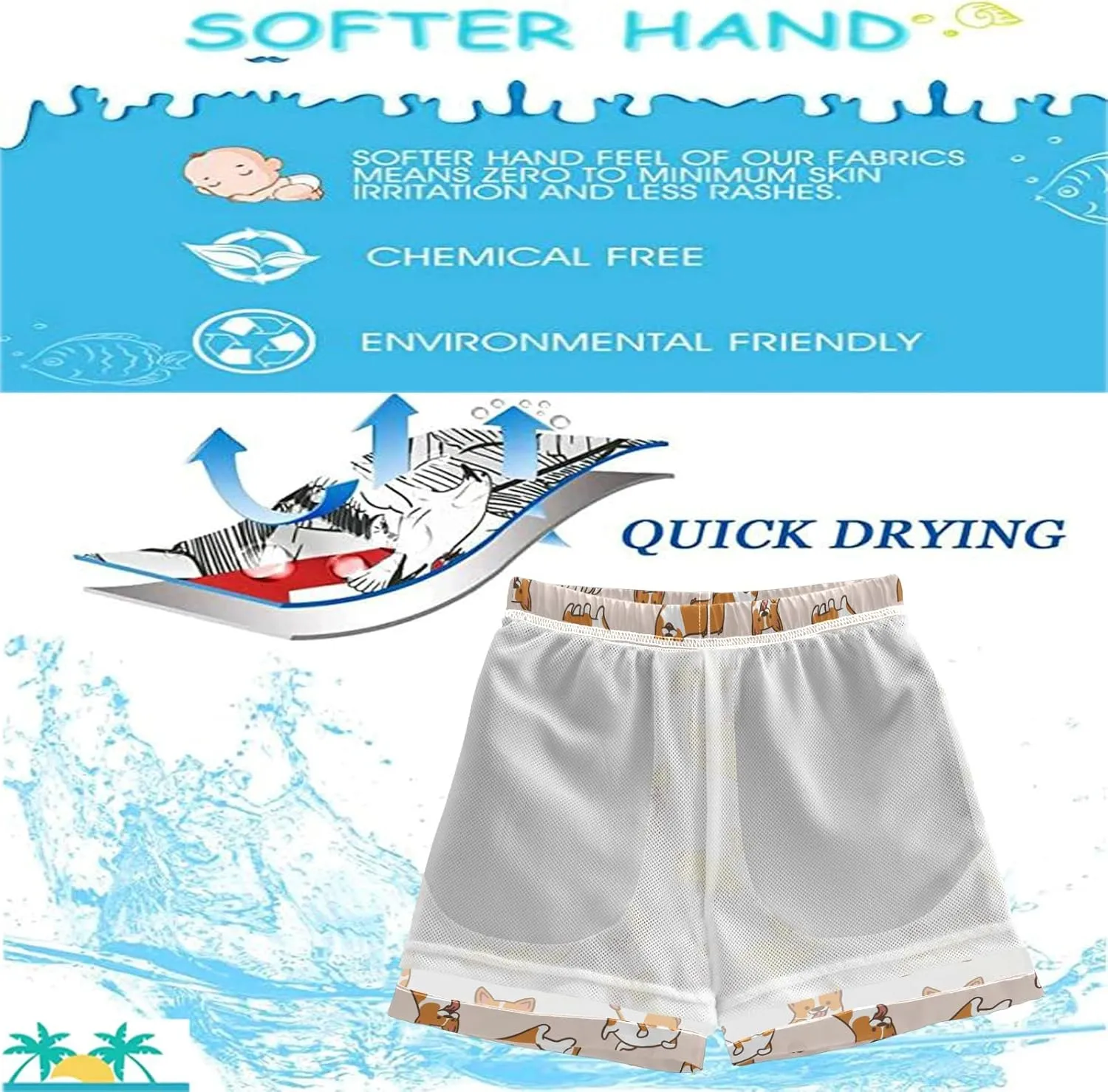 visesunny Boys Toddler Swim Trunks Boy Bathing Suit Beachwear Sports Baby Kids Board Shorts for All Season