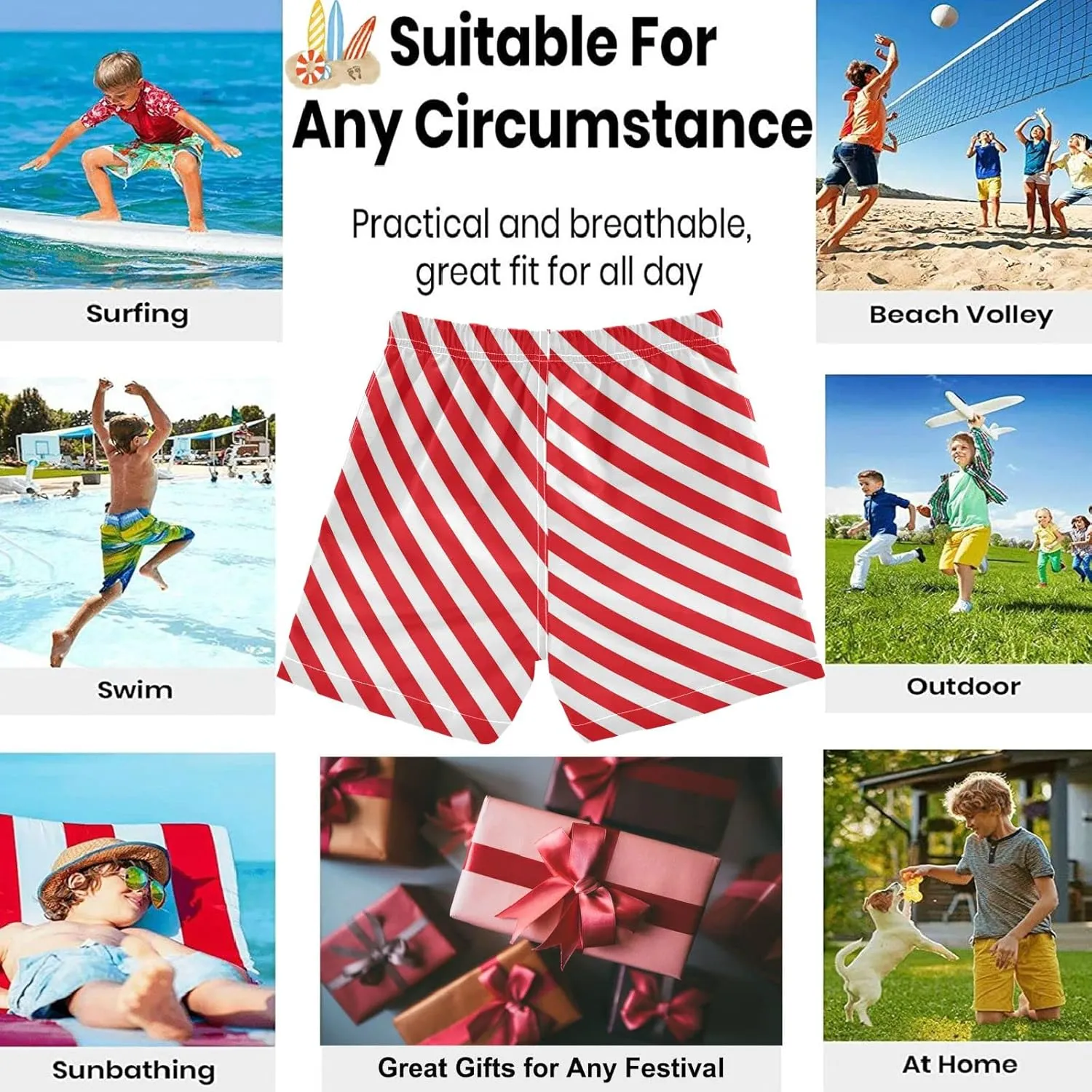 visesunny Boys Toddler Swim Trunks Boy Bathing Suit Beachwear Sports Baby Kids Board Shorts for All Season