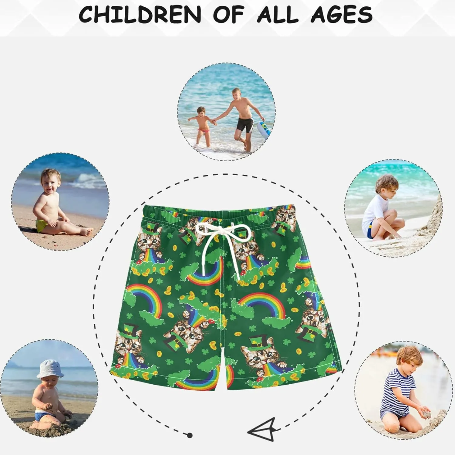 visesunny Boys Toddler Swim Trunks Boy Bathing Suit Beachwear Sports Baby Kids Board Shorts for All Season