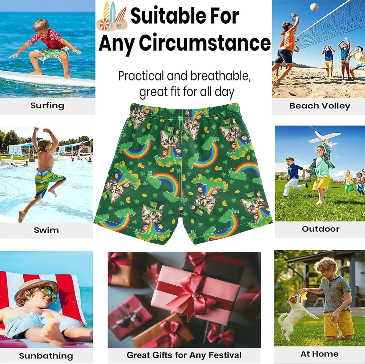 visesunny Boys Toddler Swim Trunks Boy Bathing Suit Beachwear Sports Baby Kids Board Shorts for All Season