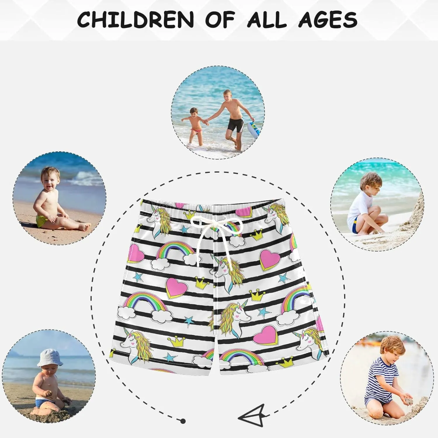 visesunny Cool Little Boys Quick Dry Beach Board Shorts Swim Trunk Swimsuit Beach Shorts Swim Trunk for Infant Baby Boy Teens