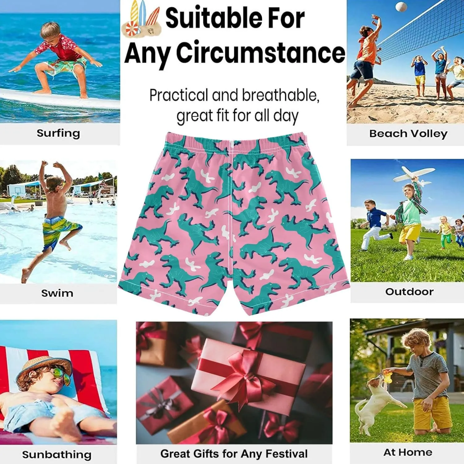 visesunny Cool Little Boys Quick Dry Beach Board Shorts Swim Trunk Swimsuit Beach Shorts Swim Trunk for Infant Baby Boy Teens