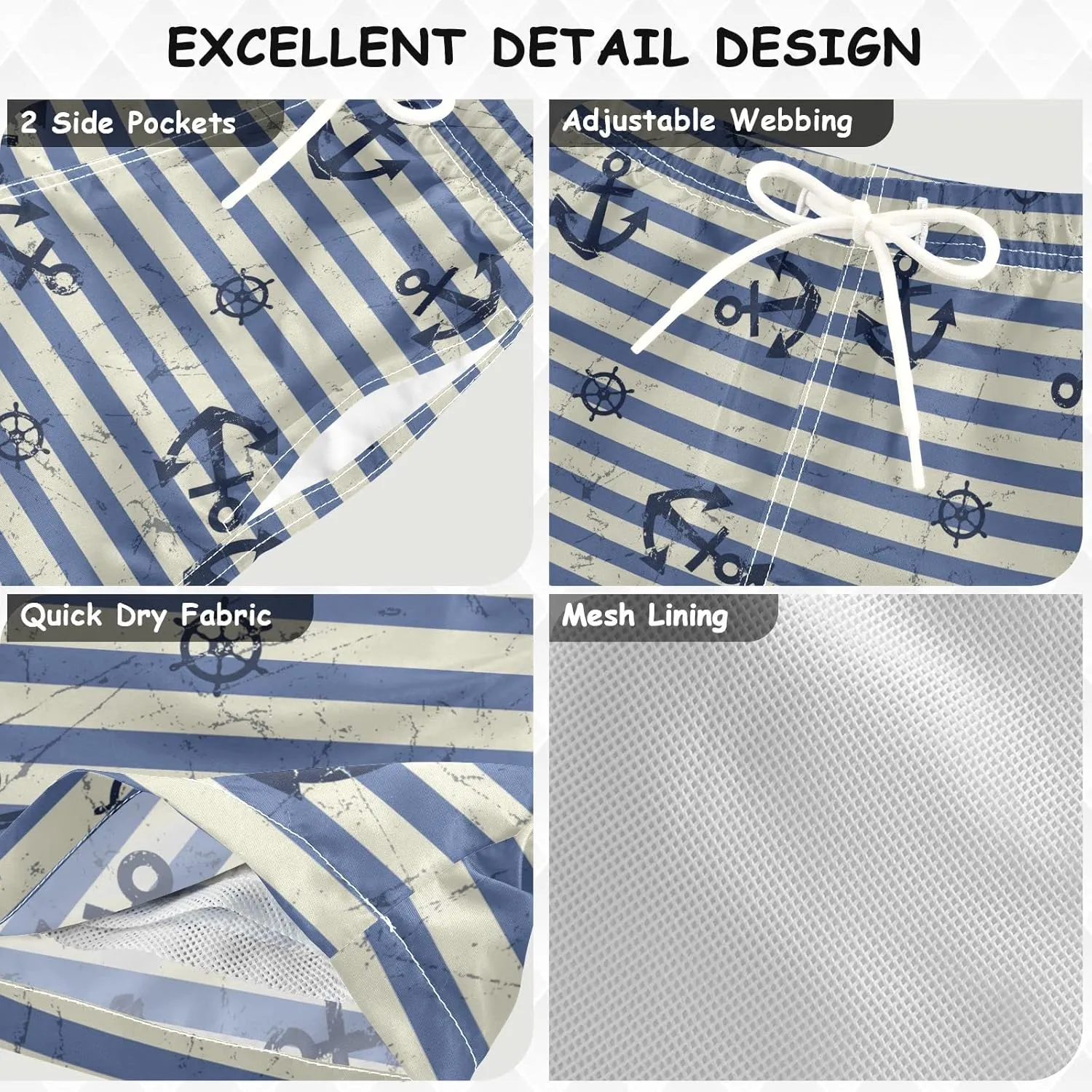 visesunny Cool Little Boys Quick Dry Beach Board Shorts Swim Trunk Swimsuit Beach Shorts Swim Trunk for Infant Baby Boy Teens