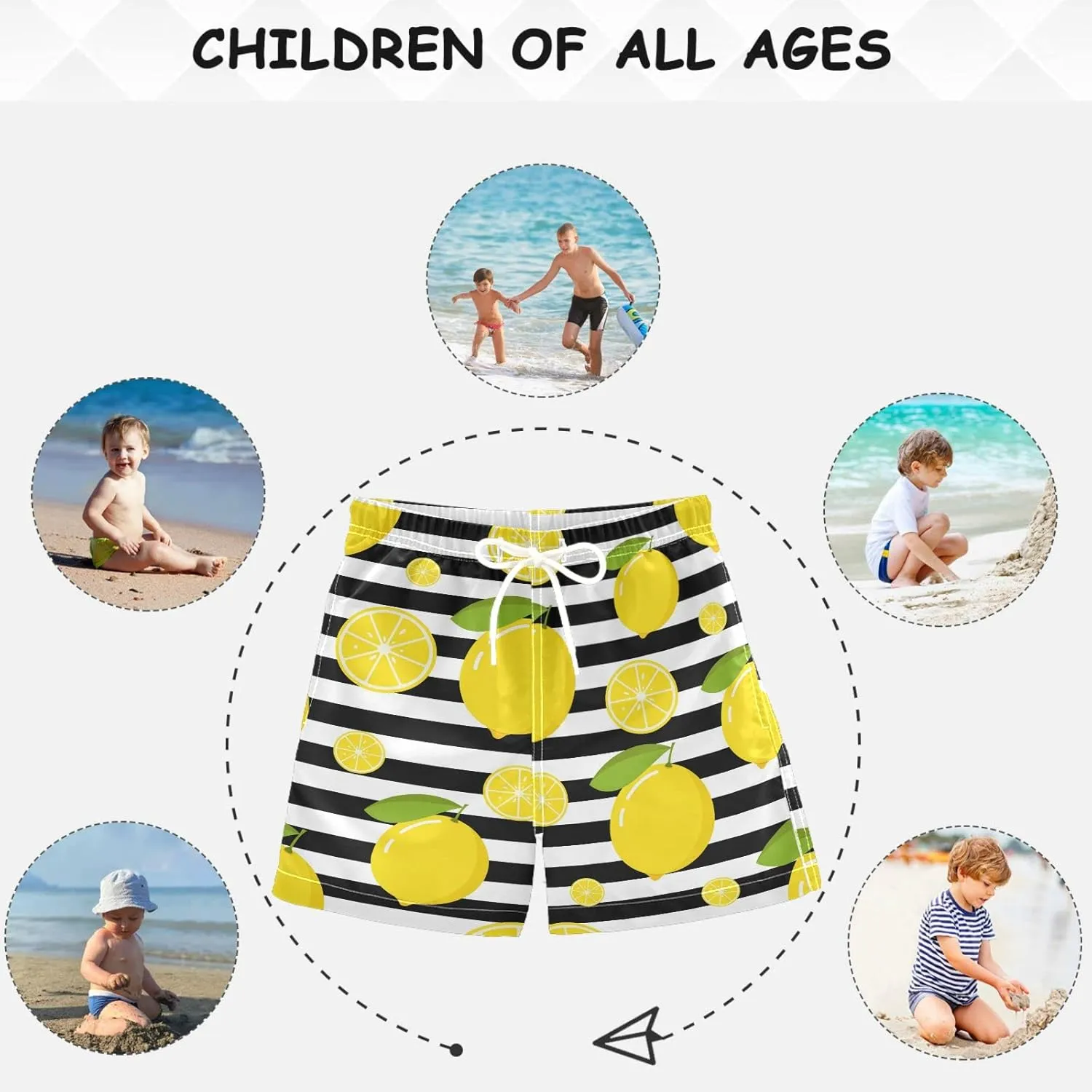 visesunny Cool Summer Boys Surfing Board Shorts Quick Dry Boys Swim Shorts Toddlers Swim Trunks Size from 2T to 14/16
