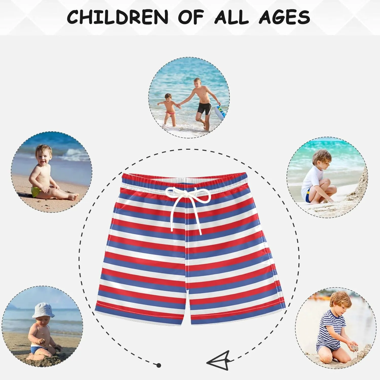 visesunny Cool Summer Boys Surfing Board Shorts Quick Dry Boys Swim Shorts Toddlers Swim Trunks Size from 2T to 14/16