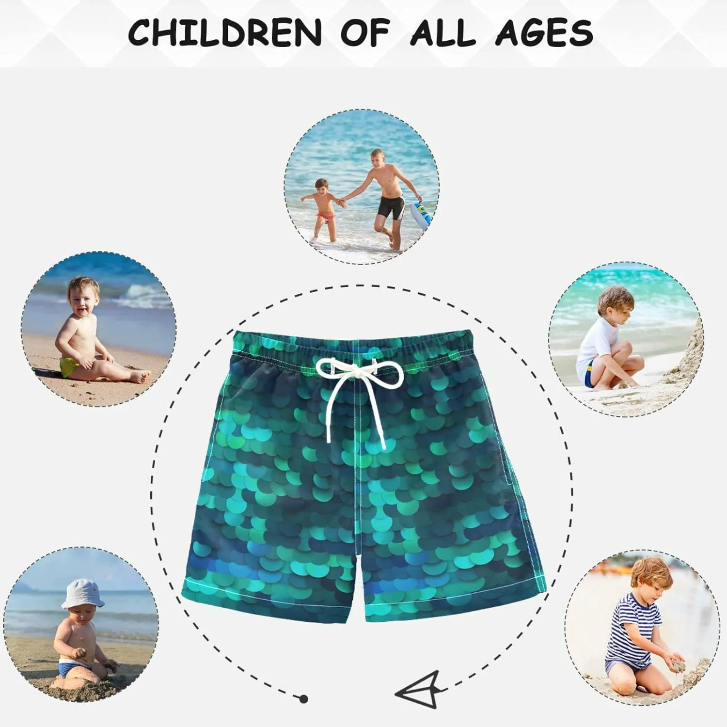 visesunny Cool Summer Boys Surfing Board Shorts Quick Dry Boys Swim Shorts Toddlers Swim Trunks Size from 2T to 14/16