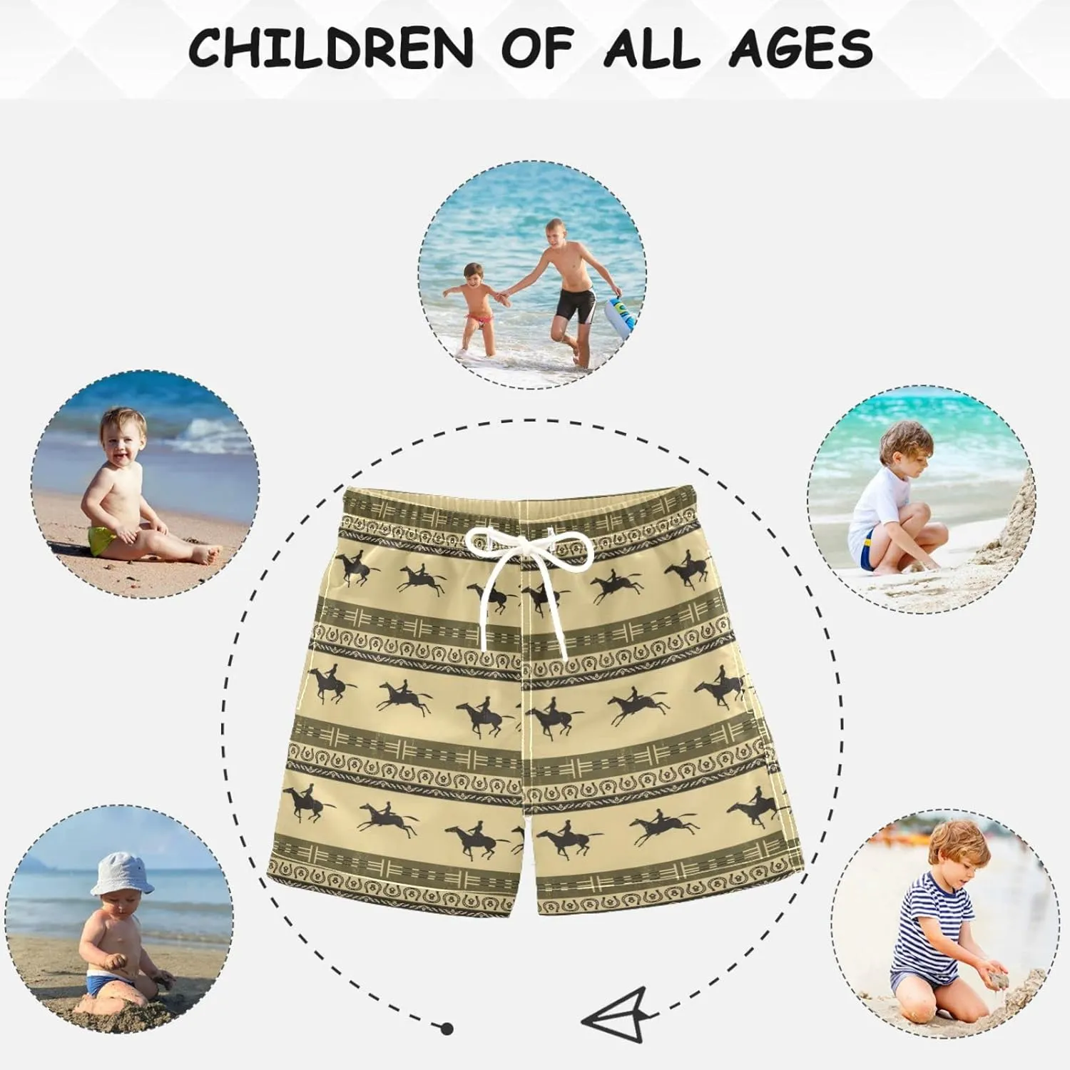 visesunny Cool Summer Boys Surfing Board Shorts Quick Dry Boys Swim Shorts Toddlers Swim Trunks Size from 2T to 14/16