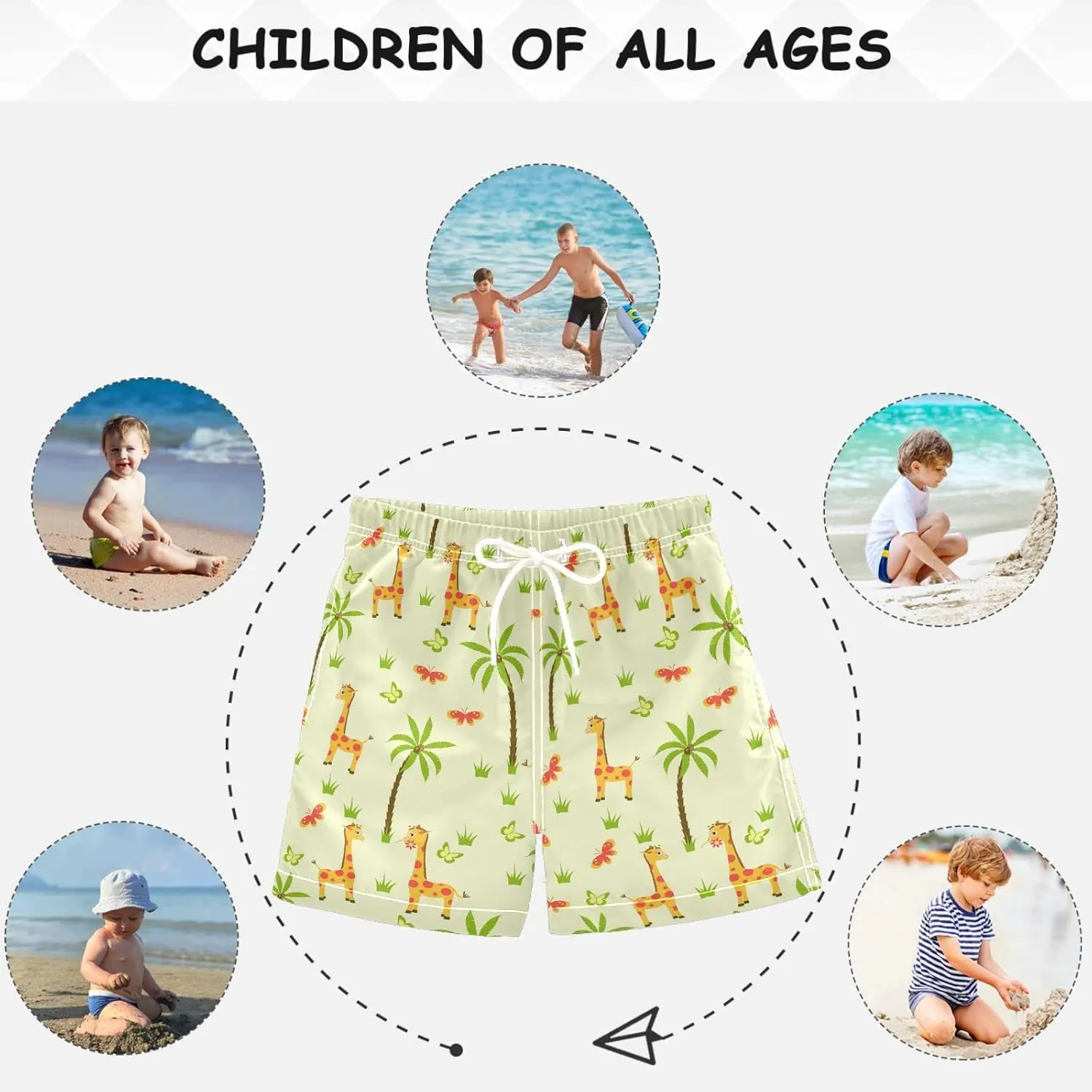 visesunny Cool Summer Boys Surfing Board Shorts Quick Dry Boys Swim Shorts Toddlers Swim Trunks Size from 2T to 14/16