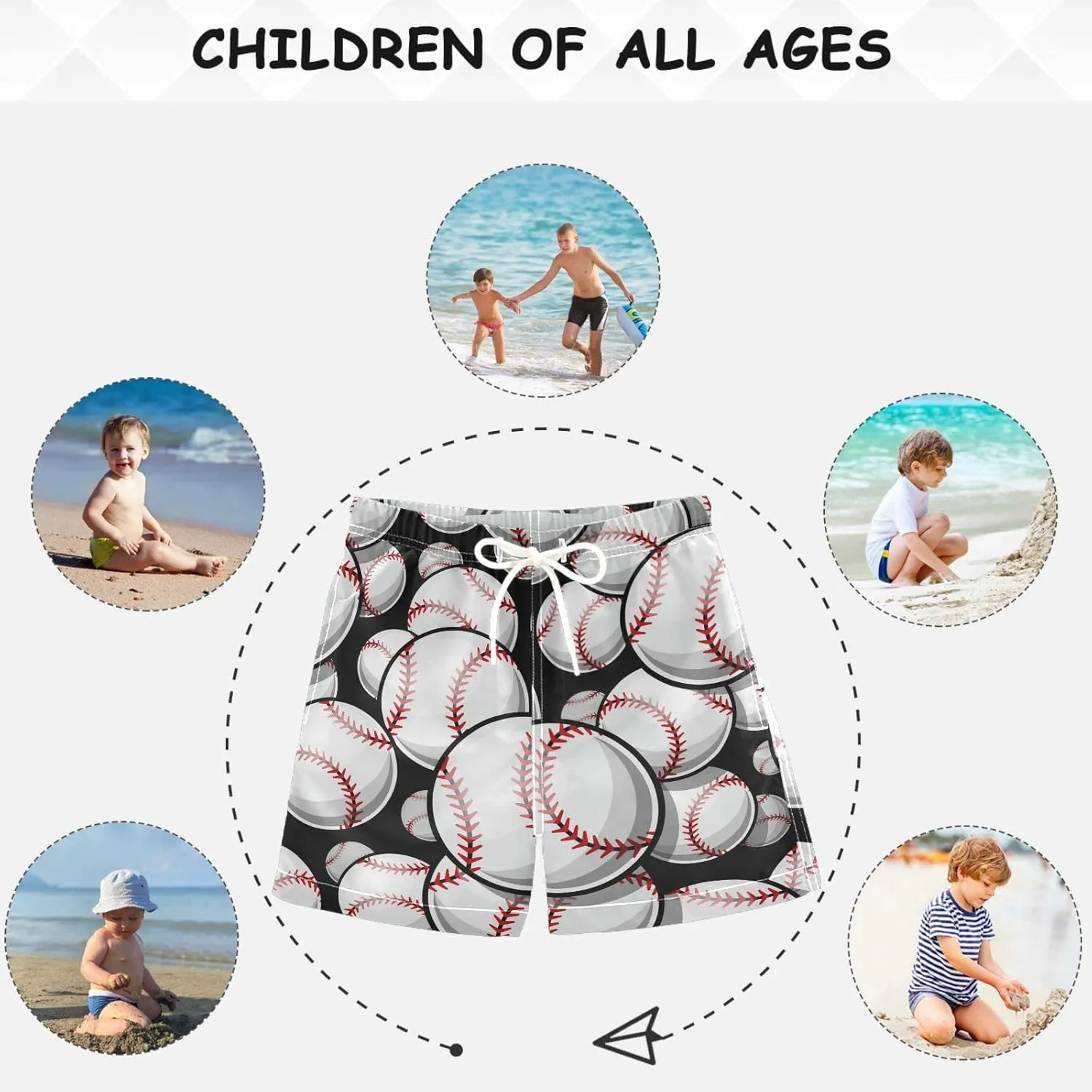 visesunny Funny Boys Swim Trunks Quick Dry Swim Shorts Kids Bathing Suits Toddler Boy Swimsuit Swimwear Size from 2T to 14/16
