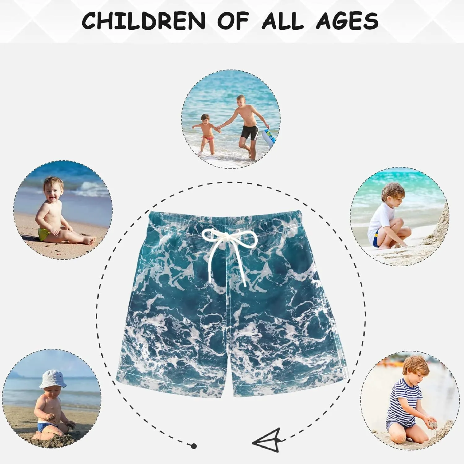 visesunny Funny Boys Swim Trunks Quick Dry Swim Shorts Kids Bathing Suits Toddler Boy Swimsuit Swimwear Size from 2T to 14/16