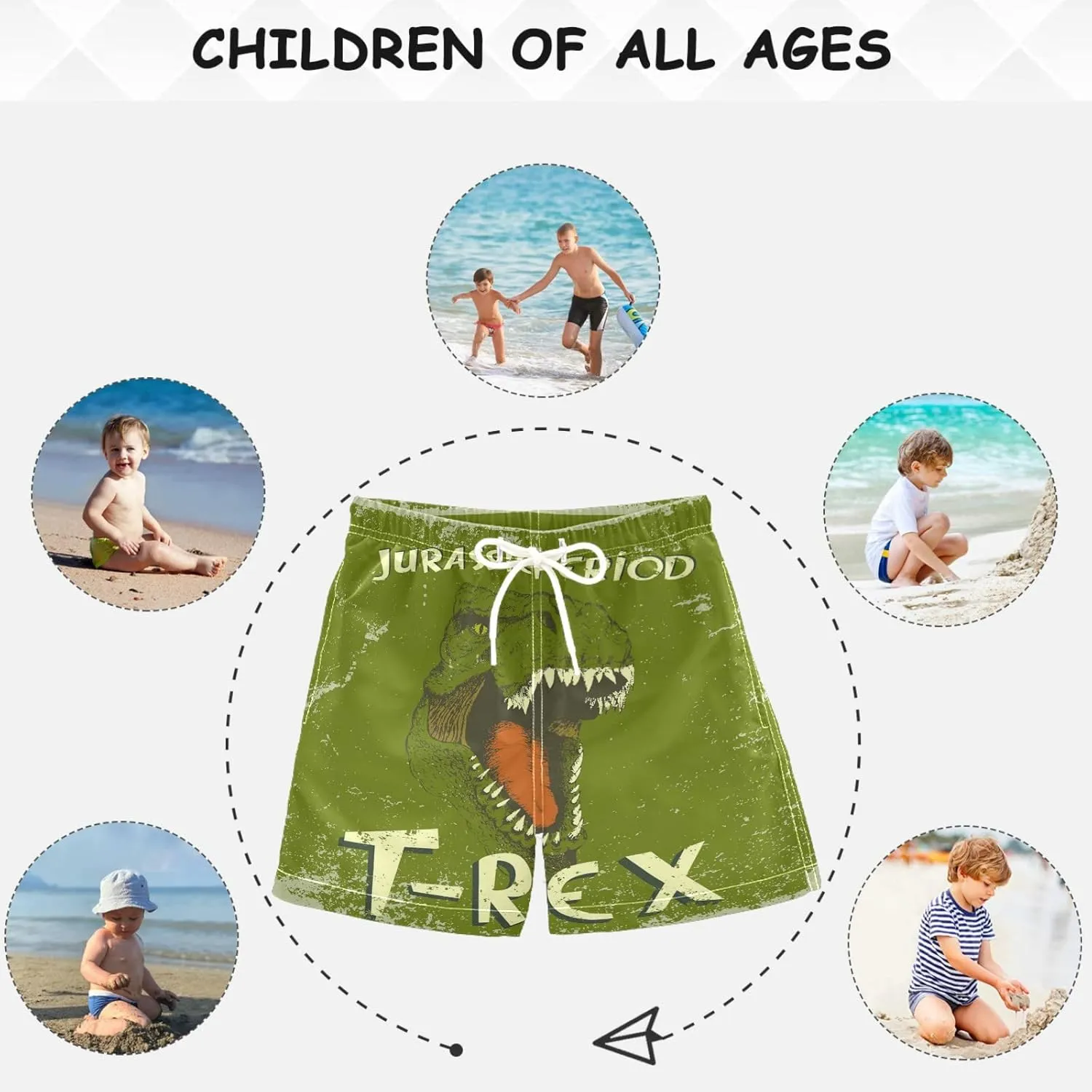 visesunny Funny Boys Swim Trunks Quick Dry Swim Shorts Kids Bathing Suits Toddler Boy Swimsuit Swimwear Size from 2T to 14/16