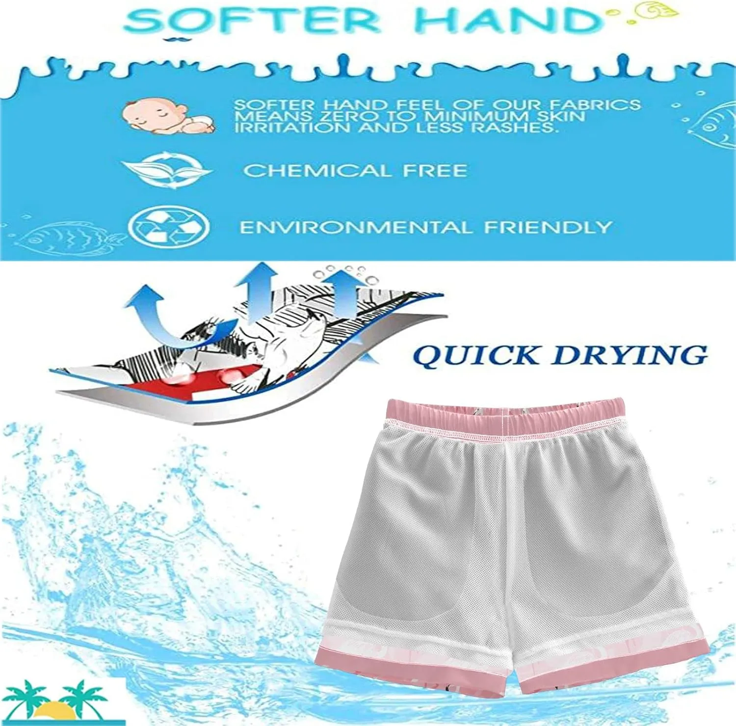 visesunny Funny Boys Swim Trunks Quick Dry Swim Shorts Kids Bathing Suits Toddler Boy Swimsuit Swimwear Size from 2T to 14/16