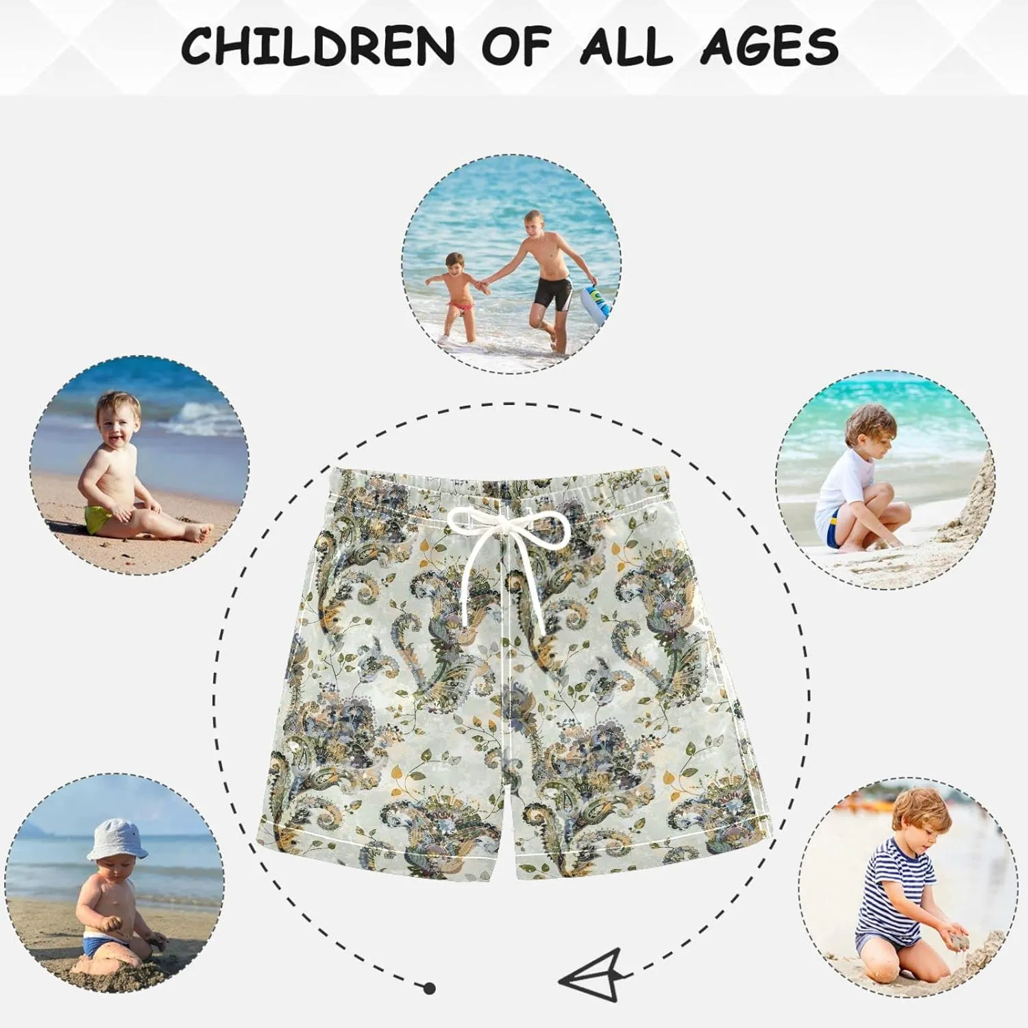 visesunny Funny Boys' Swim Trunks Toddler Quick Dry Beach Board Shorts Toddler Baby Boy Swimsuits