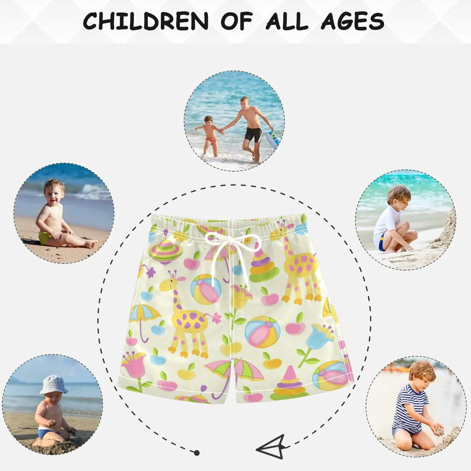 visesunny Funny Boys' Swim Trunks Toddler Quick Dry Beach Board Shorts Toddler Baby Boy Swimsuits