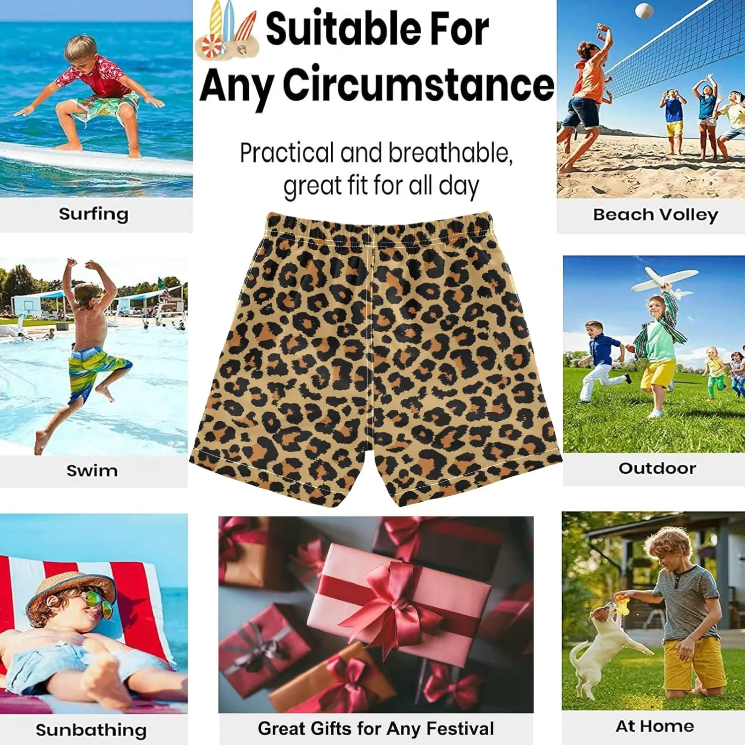 visesunny Little Boys Quick Dry Beach Board Shorts Kids Swim Trunk Swimsuit Beach Shorts Swim Trunk for Infant Baby Boy Teens