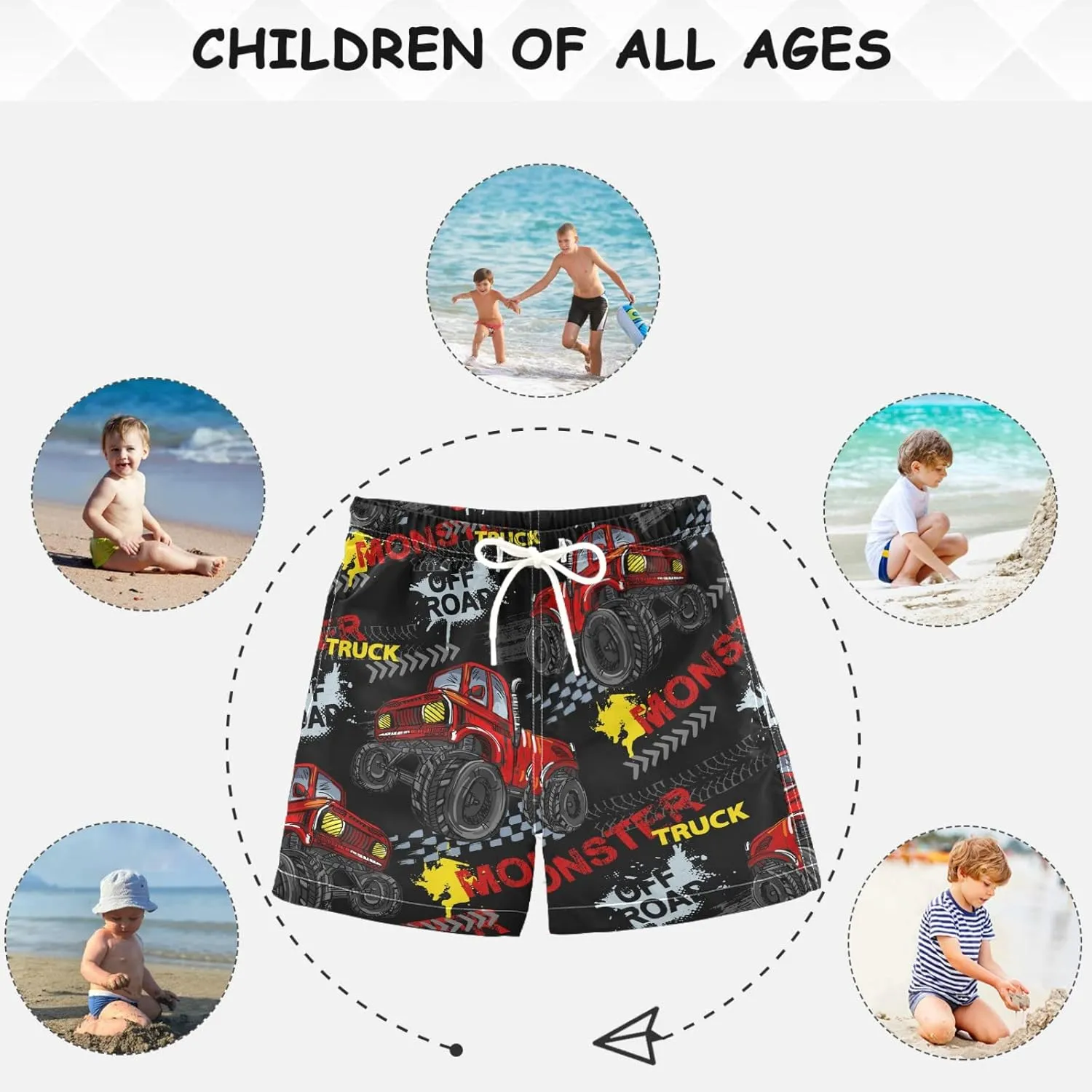 visesunny Little Boys Quick Dry Beach Board Shorts Kids Swim Trunk Swimsuit Beach Shorts Swim Trunk for Infant Baby Boy Teens
