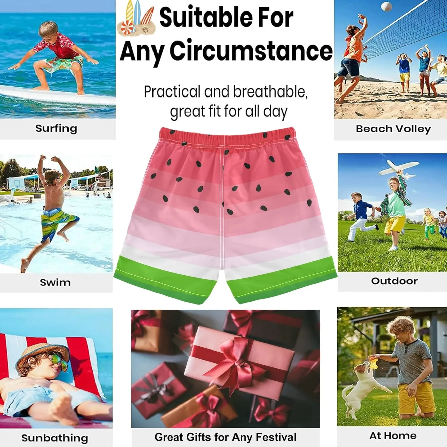 visesunny Little Boys Quick Dry Beach Board Shorts Kids Swim Trunk Swimsuit Beach Shorts Swim Trunk for Infant Baby Boy Teens