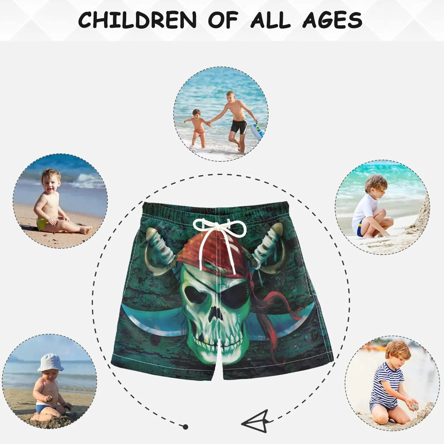 visesunny Little Boys Quick Dry Beach Board Shorts Kids Swim Trunk Swimsuit Beach Shorts Swim Trunk for Infant Baby Boy Teens