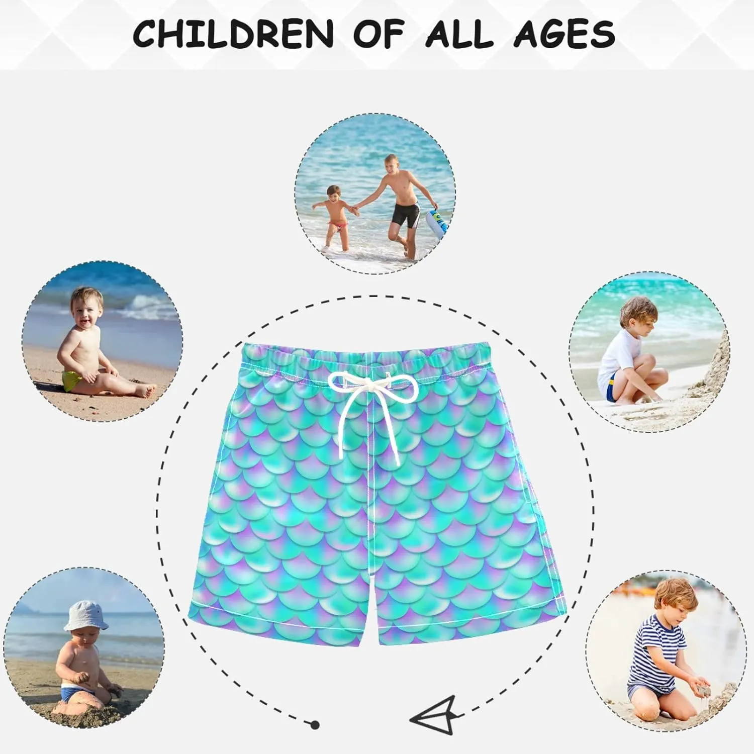 visesunny Little Boys Quick Dry Beach Board Shorts Kids Swim Trunk Swimsuit Beach Shorts Swim Trunk for Infant Baby Boy Teens