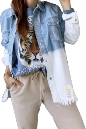 VIVICOLOR Women's Oversized Denim Trucker Jackets Women's Denim Trucker Jackets