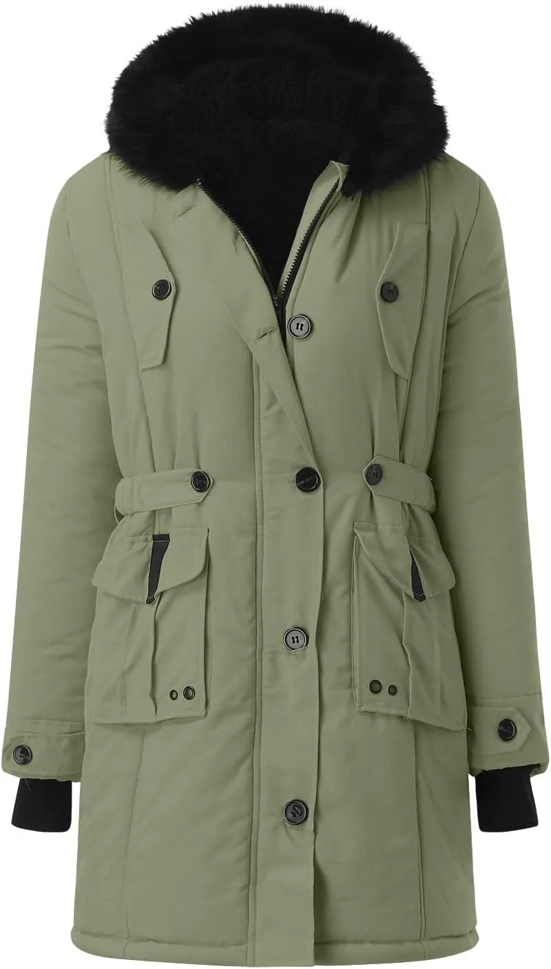 Warm Jacket Size Winter Coat Lapel Collar Long Sleeve Jacket Vintage Thicken Coat Womens 2024 Winter Zip Puffer