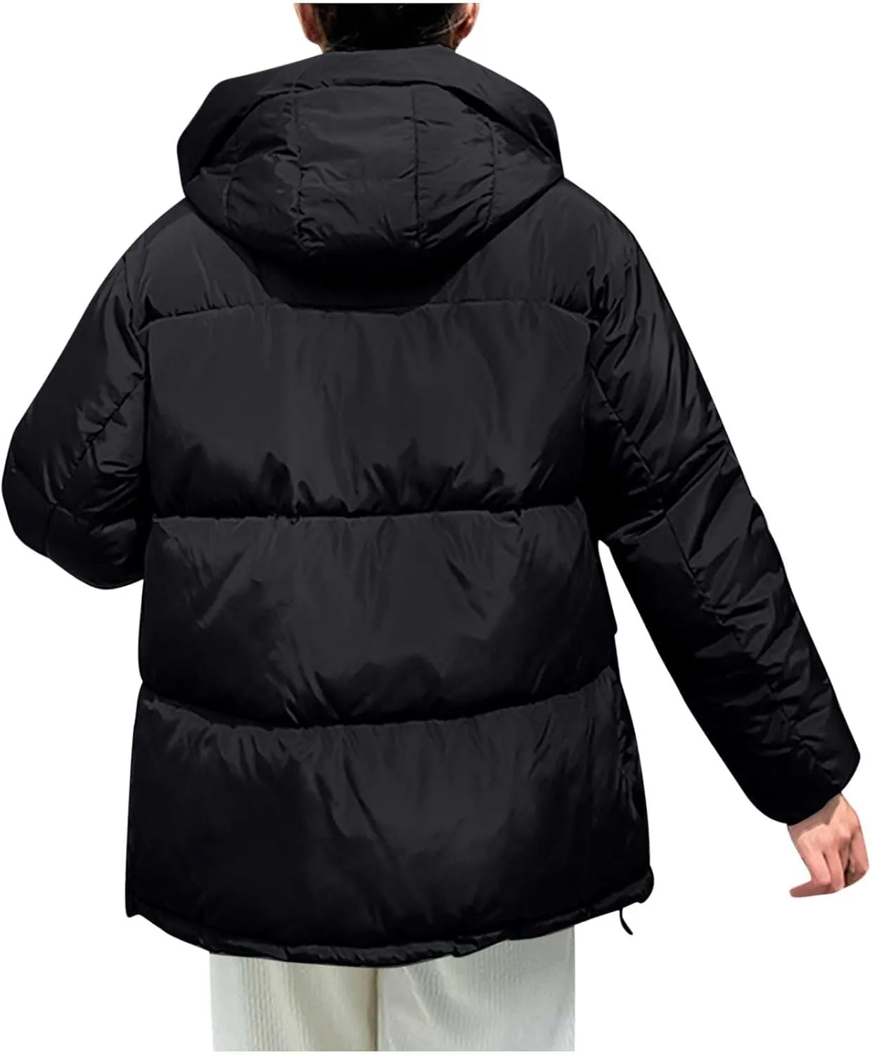 Warm Winter Coats for Women 2025 Trendy Loose Hooded Puffer Jacket Down Coat Puffy Wadded Jackets Overcoat