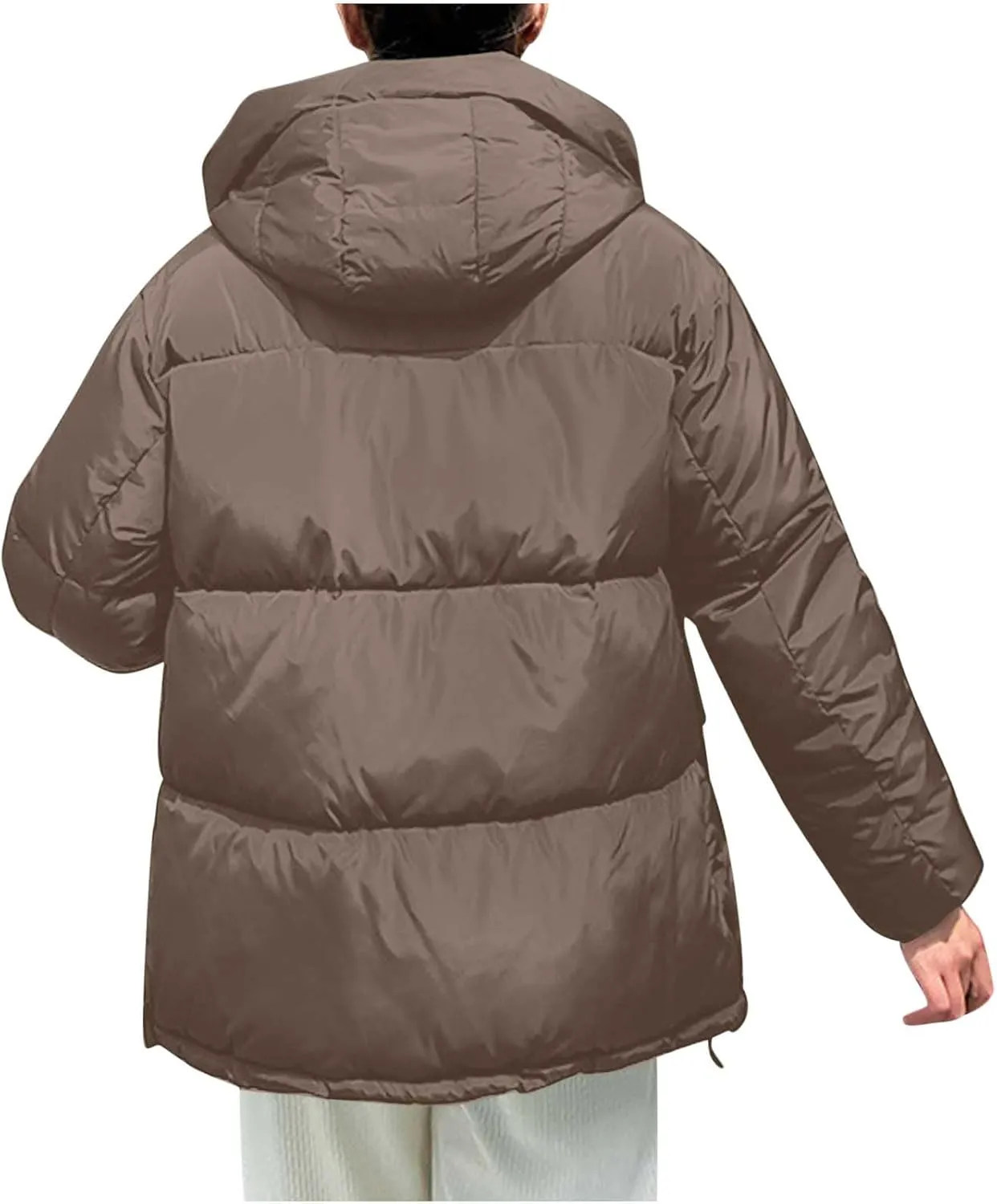 Warm Winter Coats for Women 2025 Trendy Loose Hooded Puffer Jacket Down Coat Puffy Wadded Jackets Overcoat