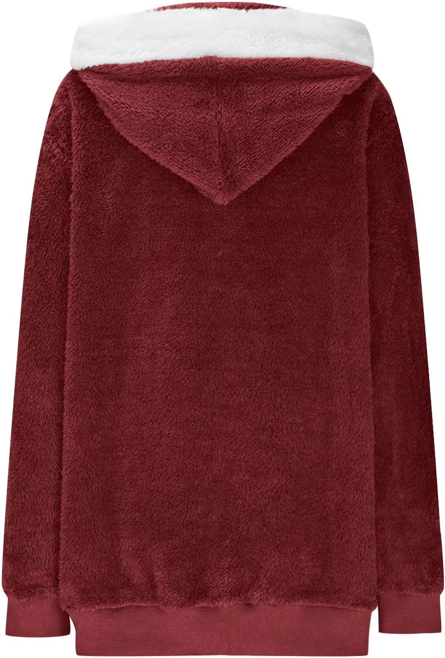 Warm Winter Coats for Women Fuzzy Fleece Jacket Fur Hooded Color Block Cardigan Zip Up Outerwear with Pockets