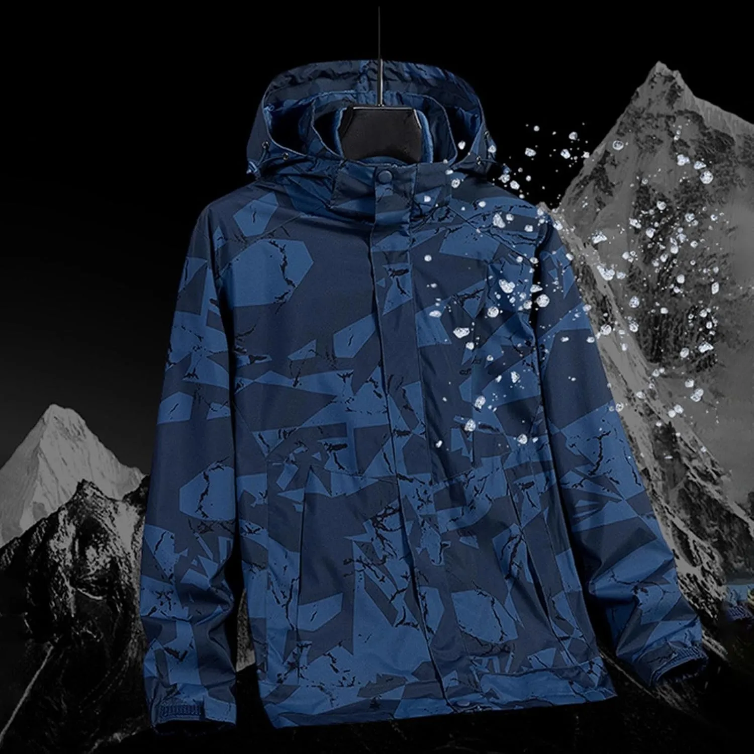 Waterproof Hiking Travel Jackets for Men Quick Dry Hoodie Windbreaker Coats with Pockets Trendy Streetwear Jackets