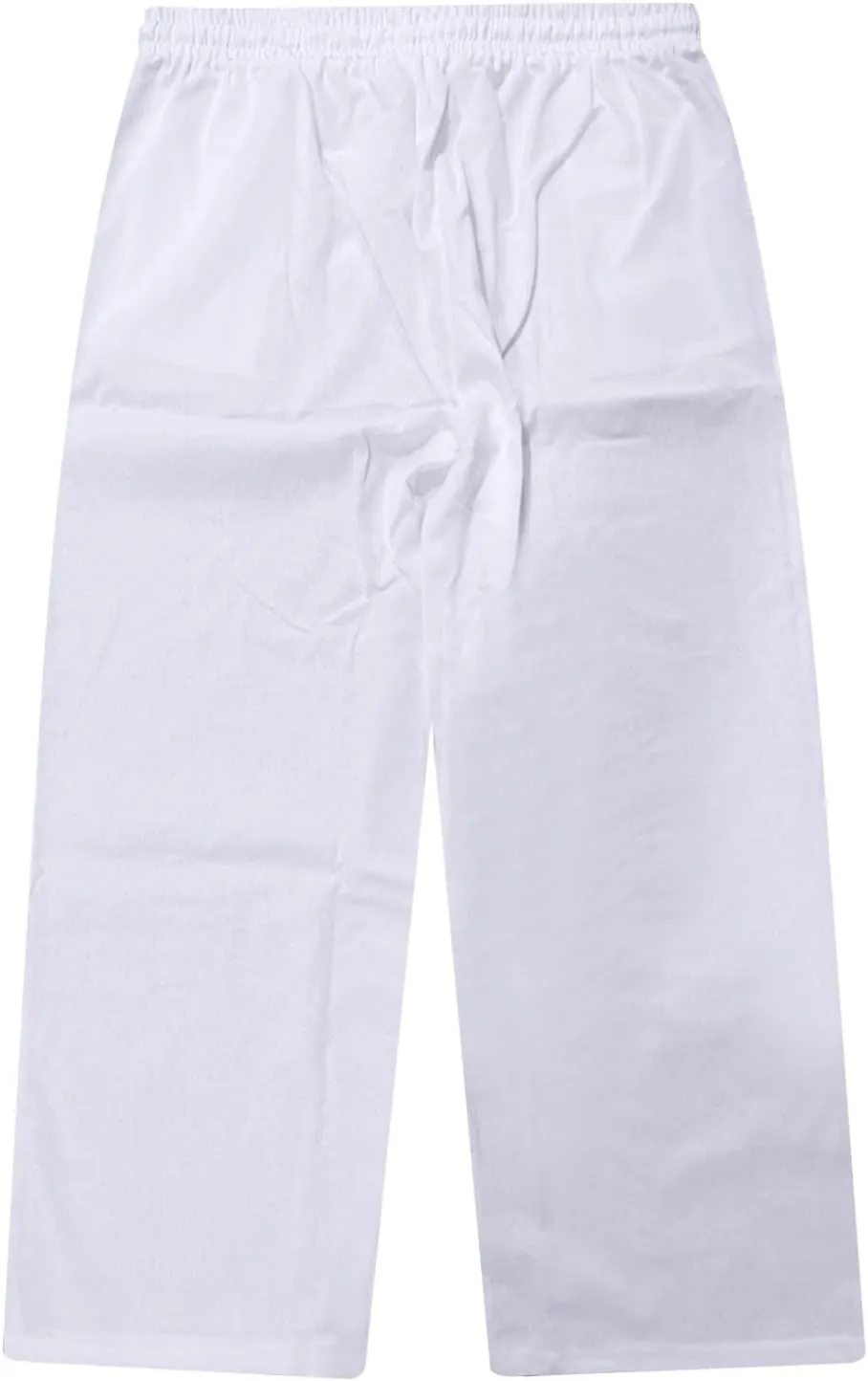 WENKOMG1 Mens Cotton Linen Pants Elastic Waist Drawstring Summer Casual Pajama Bottoms Lightweight Beach Pants