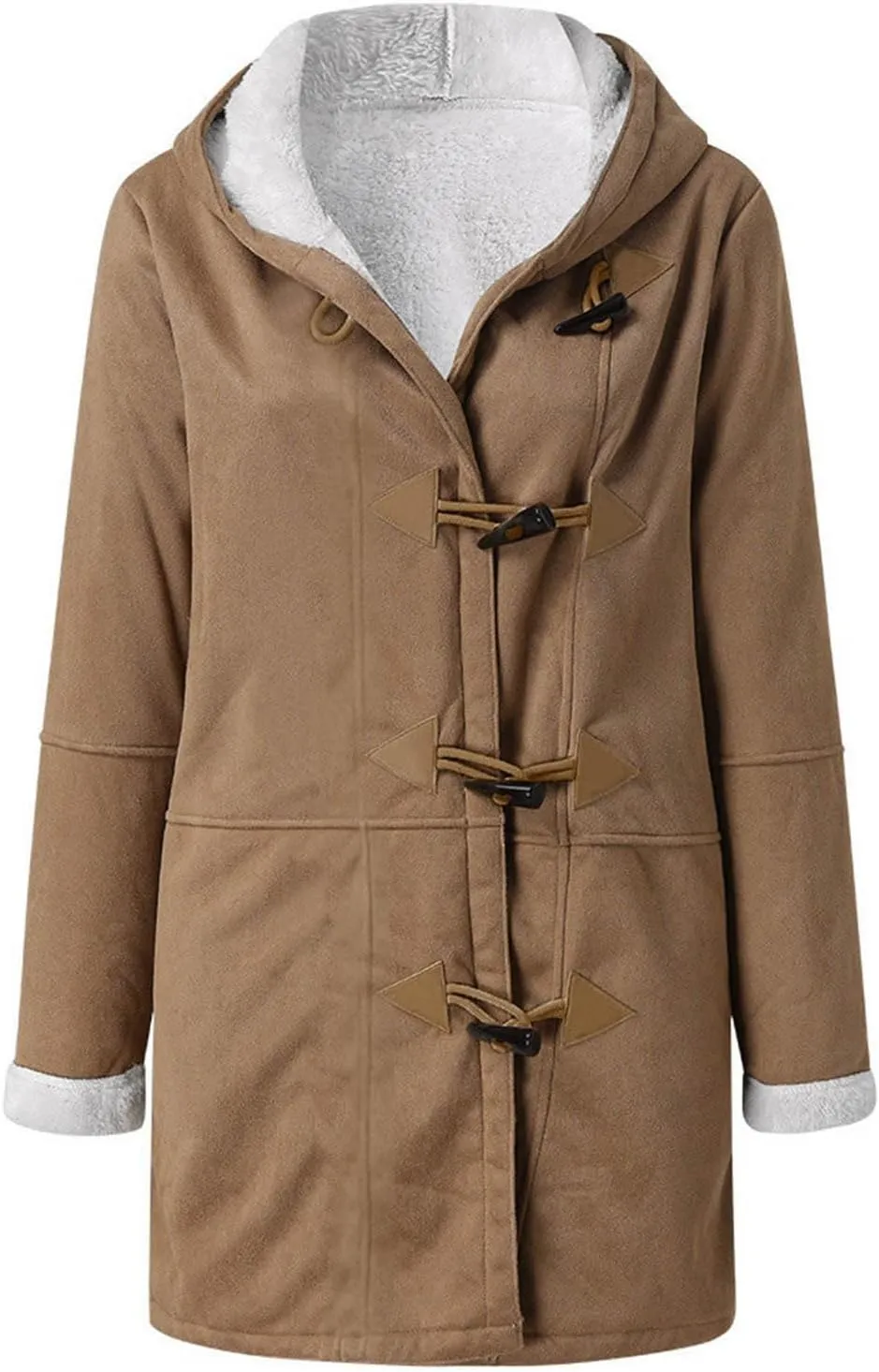 Winter Coat for Women 2023 Sherpa Lined Denim Coat Button Down Long Sleeve Lapel Collar Jacket Outerwear with Pockets