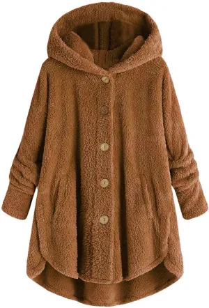 Winter Coats for Women 2024 Fashion Plus Size Sharpa Jackets Button Down Fleece Jackets Fuzzy Warm