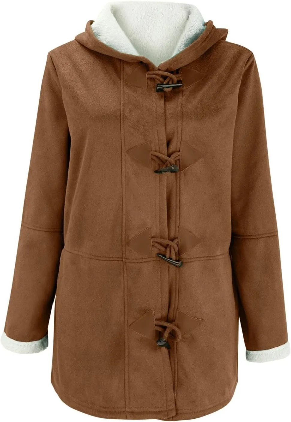 Winter Coats for Women 2024 Plus Size Warm Fleece Lined Jackets Button Down Sherpa Fur Hooded Parka Peacoat Outerwear