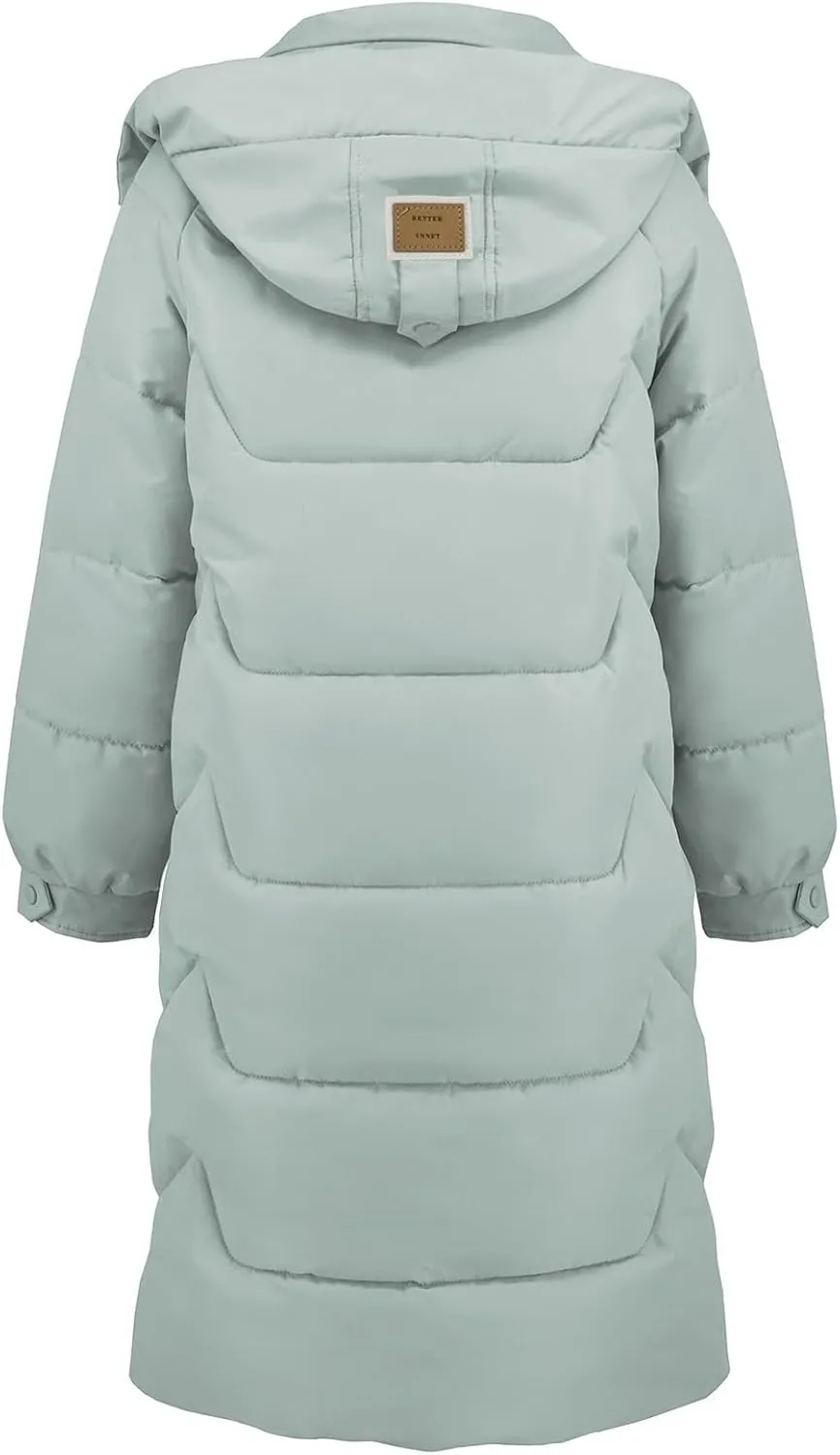 Winter Down Jacket Coat for Women Winter Long Puffer Hooded Zip Up Thickened Down Jackets Trendy Clothes Outerwear