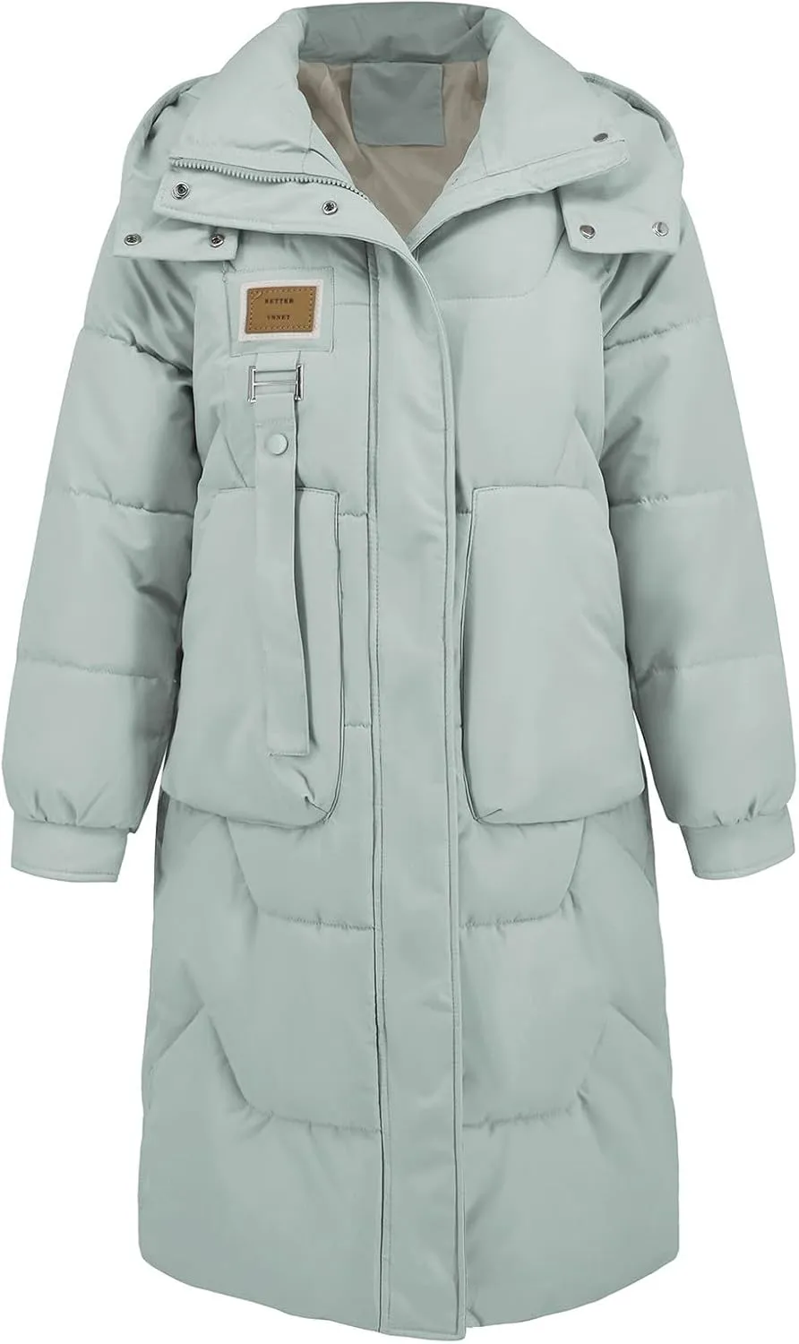 Winter Down Jacket Coat for Women Winter Long Puffer Hooded Zip Up Thickened Down Jackets Trendy Clothes Outerwear