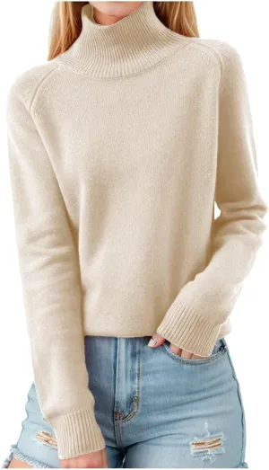 Winter Sweaters for Women Long Sleeve Turtleneck Knitted Cashmere Fall Pullover Oversized Sweaters