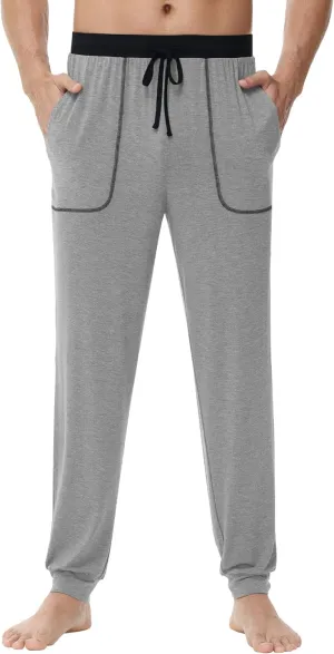 WiWi Viscose from Bamboo Mens Pajama Pants Jogger Bottoms Sleep Pant with Pockets Sweatpants S-XXL