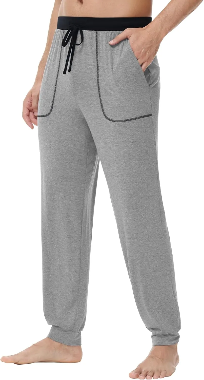 WiWi Viscose from Bamboo Mens Pajama Pants Jogger Bottoms Sleep Pant with Pockets Sweatpants S-XXL
