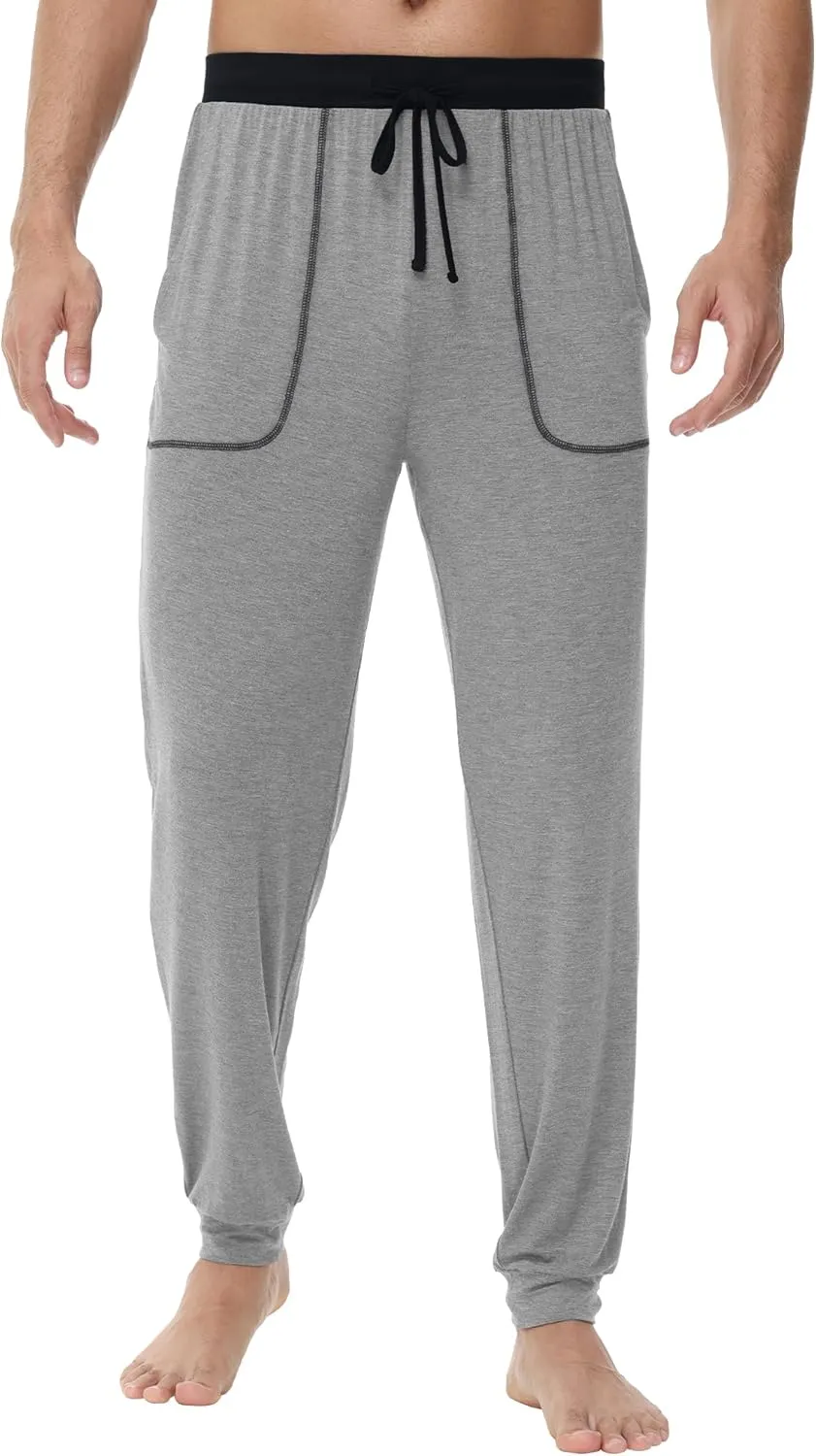 WiWi Viscose from Bamboo Mens Pajama Pants Jogger Bottoms Sleep Pant with Pockets Sweatpants S-XXL