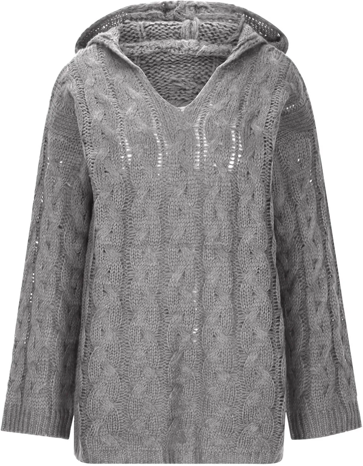 Women Cable Knit Sweater Long Sleeve Oversized Chunky Sweaters Casual Warm Comfortable Sweaters