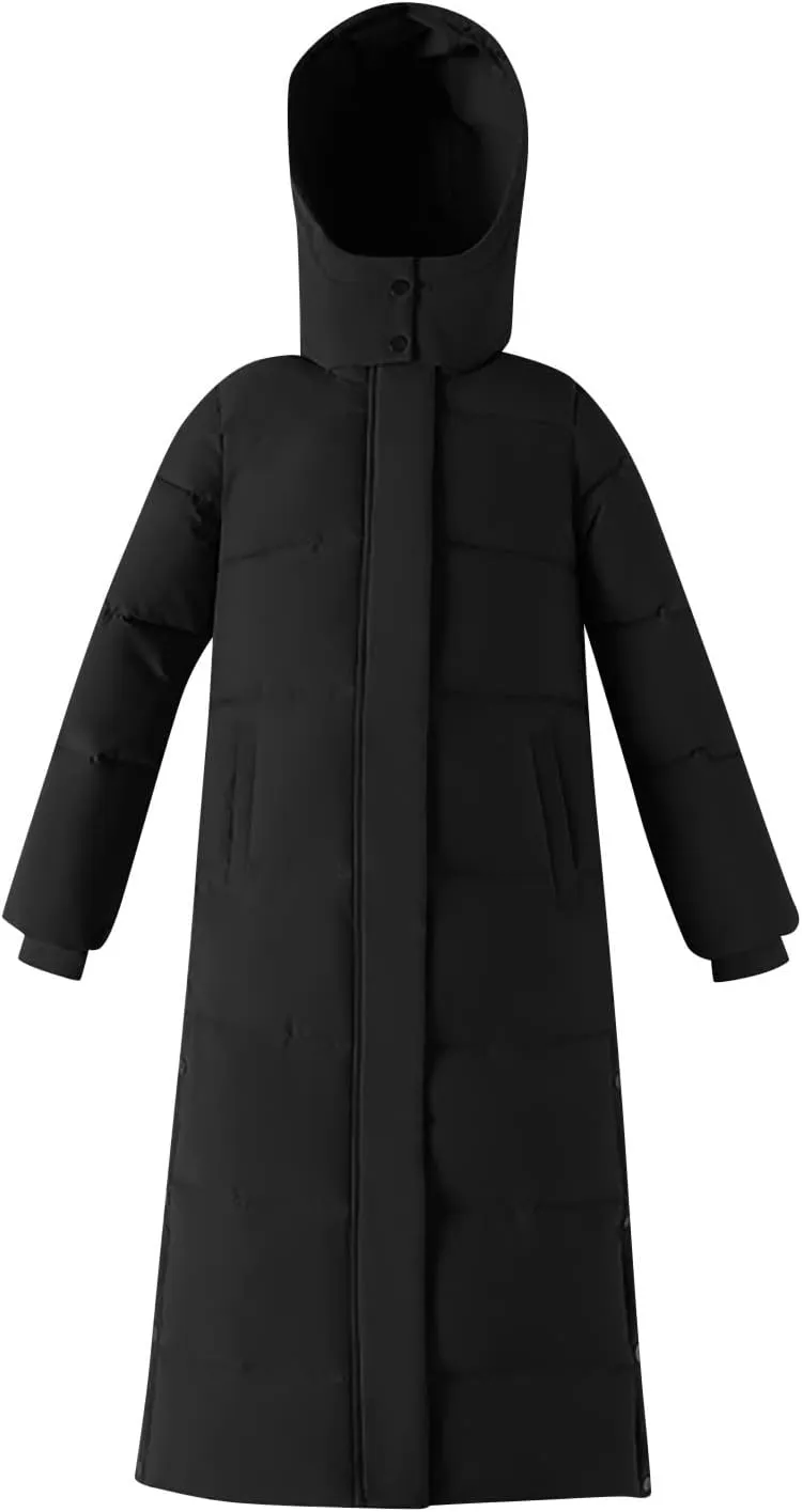 Women Down Puffer Coat Long Lightweight Jacket with Hood Bubble Coat Plus Size Quilted Parka Winter Hoodies
