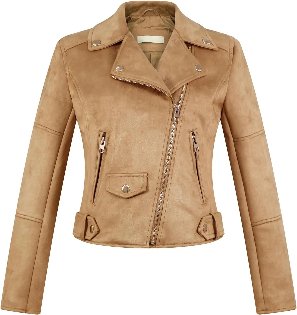 Women Faux Leather Motorcycle Jackets Casual Zipper Cropped Coat Bomber Biker Moto Jackets Outwear