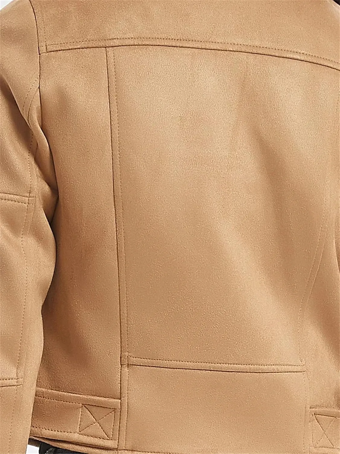 Women Faux Leather Motorcycle Jackets Casual Zipper Cropped Coat Bomber Biker Moto Jackets Outwear