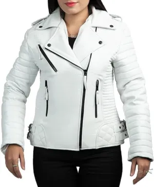 Women Leather Jackets - Plus Size Biker Short Coat Jacket - Brando Cafe Racer Classic Jackets
