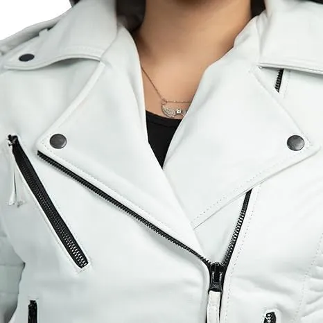 Women Leather Jackets - Plus Size Biker Short Coat Jacket - Brando Cafe Racer Classic Jackets