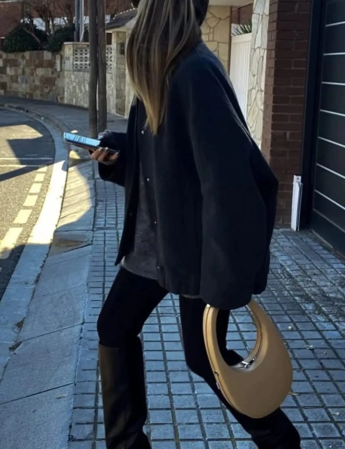 Women Oversized Long Sleeve Shacket Jackets Wool Blend Coat Button Down Outerwear Bomber Jackets