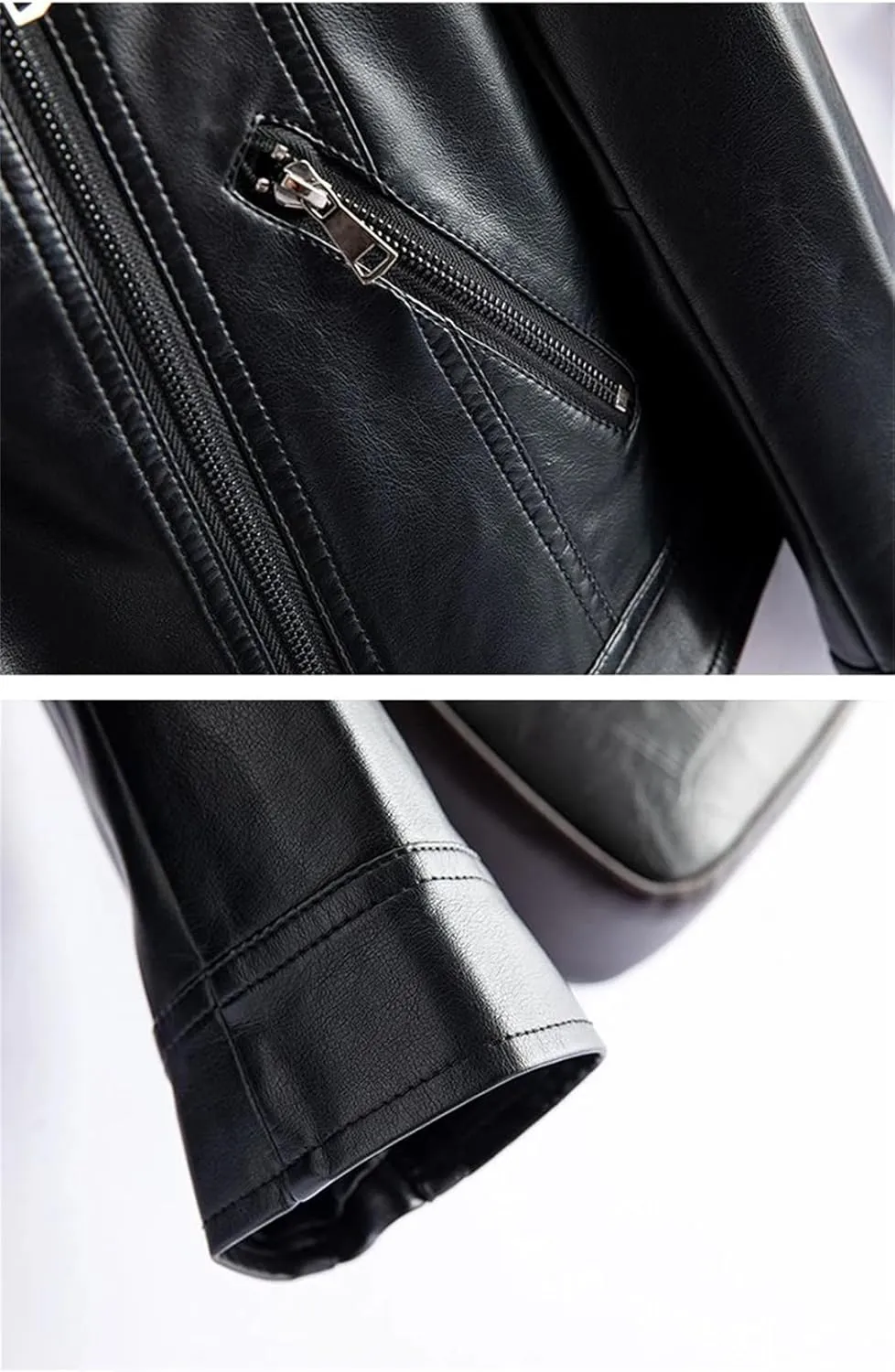 Women Red Split Sheepskin Jackets Zipper Short Full Sleeve Moto Biker Jackets Leather Coats