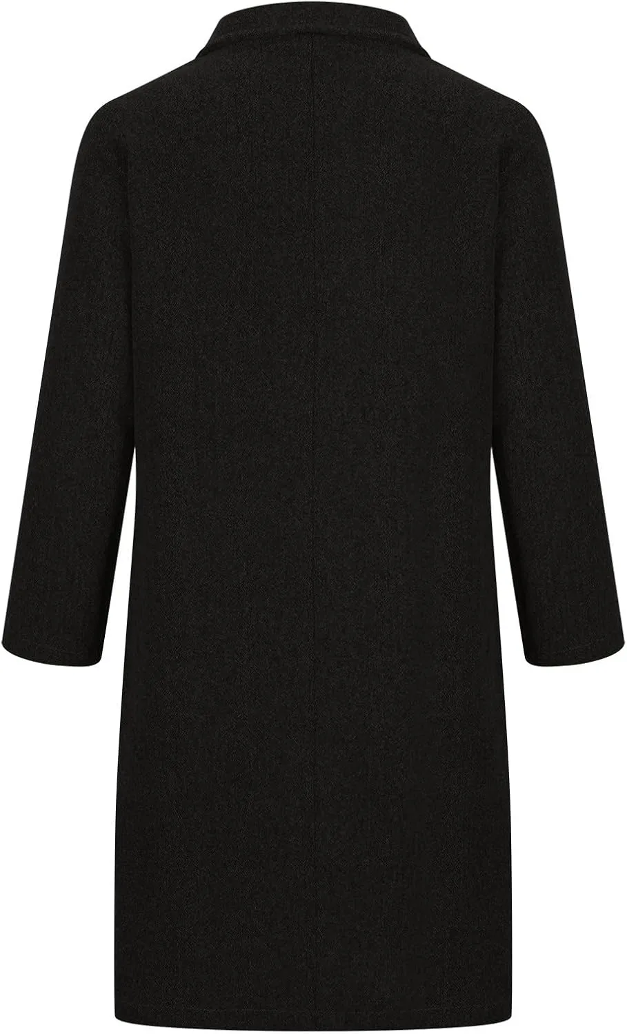 Women Wool Blend Jackets Winter Pea Coat Lapel Single Breasted Outerwear Jacket Long Trench Coat Open Front Cardigan