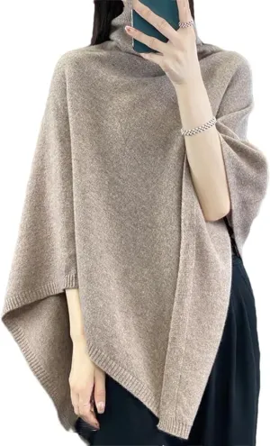 Women Wool Shawl Oversized Sweaters Knitted Pullover Wraps Soft Open Front Poncho Sweater